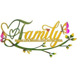 Family Wall Decor Metal Word Sign Love Quote Black Home Art Living Room Bedroom